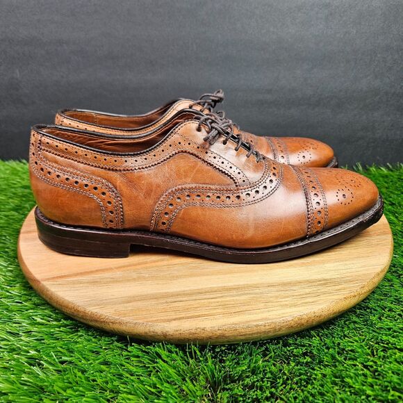 Brooks Brothers Walnut Brown Leather Medallion Cap Toe Men Size 7.5 D Lace Up main image 9